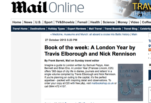 Review: A London Year - Book of the Week Mail on Sunday Travel Section