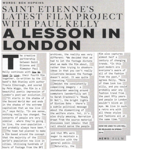 How We Used to Live in Clash magazine 