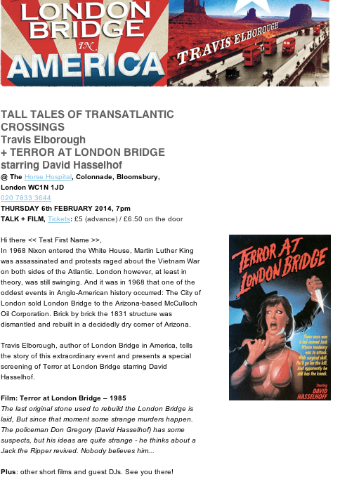 Tall Tales of Transatlantic Crossings - 6 February - Films and Talks at the Horse Hospital 