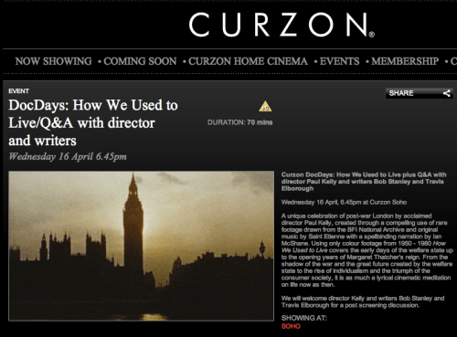 How We Used to Live - screening plus Q&A - Curzon Soho 16th April