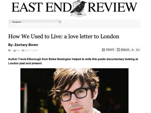Interviewed by Hackney Citizen about How We Used to Live 