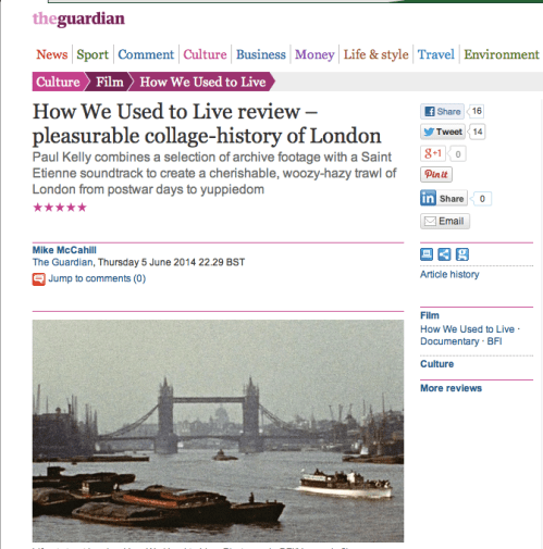 How We Used to Live - Five Star Review in The Guardian 
